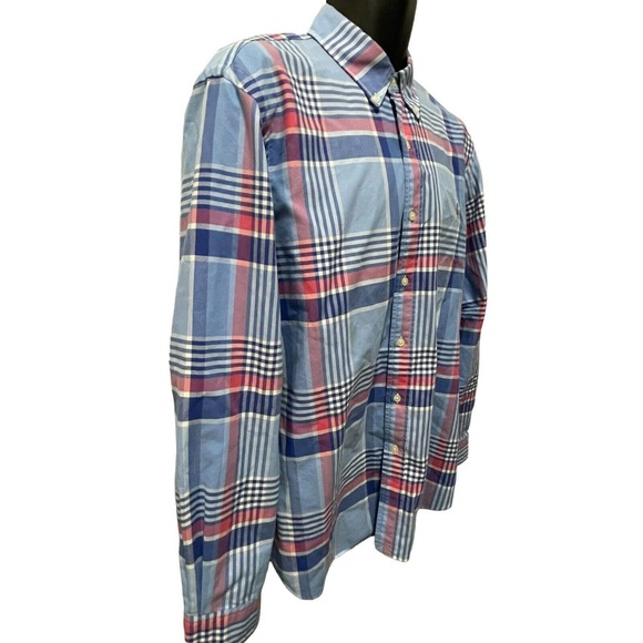 Ralph Lauren Classic Fit Plaid Long Sleeve Button Up Shirt‎ Men’s Size L - Picture 3 of 9